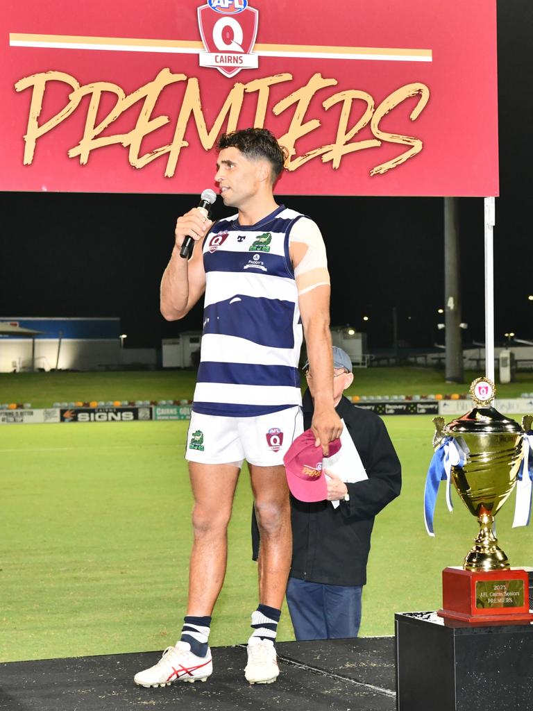 Jared Petrenko of the Port Douglas Crocs won the League best on ground for AFL Cairns grand final. Picture: Supplied