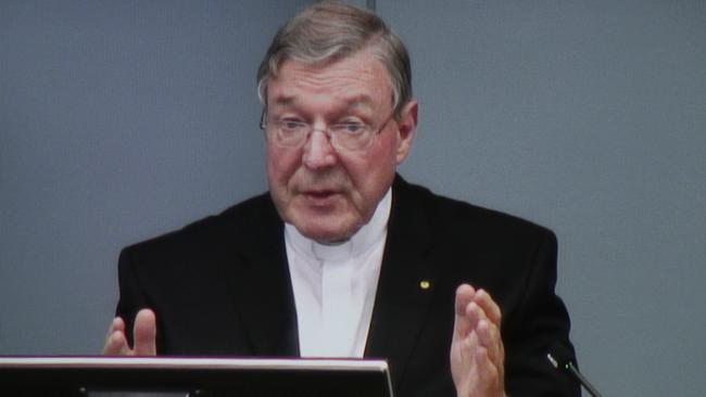 Cardinal George Pell gives evidence at an earlier session of the Royal Commission into Institutional Responses to Child Sexual Abuse.