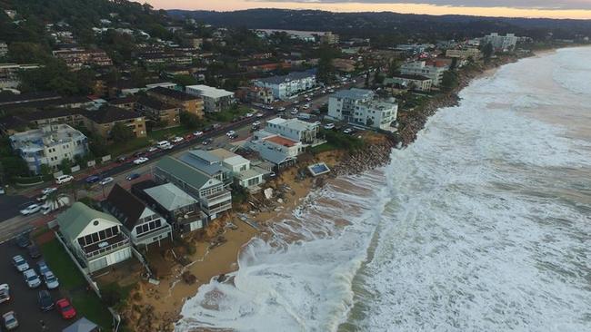 Collaroy waterfront damage as photographed by UNSW Water Research Laboratory on Monday. Picture: UNSW Water Research Laboratory