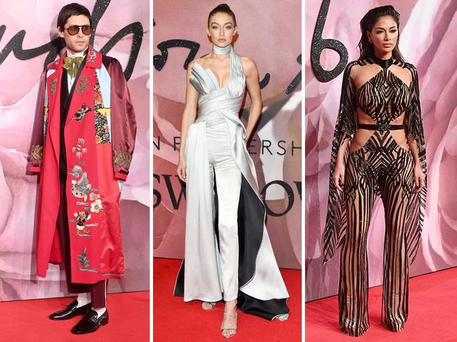 British Fashion Awards 2016.. Jared Leto, Gigi Hadid and Nicole Scherzinger. Picture: Getty