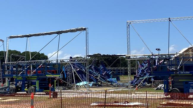 The Thor set being built at Sydney’s Centennial Park. Picture: Supplied