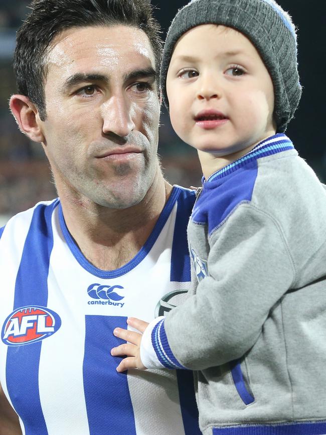 Michael Firrito after his last game with North Melbourne. Photo: Michael Klein