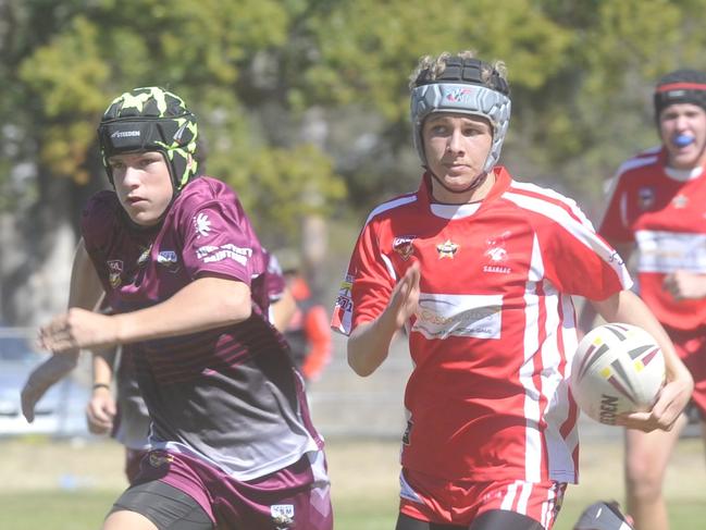 Rebels U/14's take on Casino in the junior rugby league semi-finals at McKittrick Park.