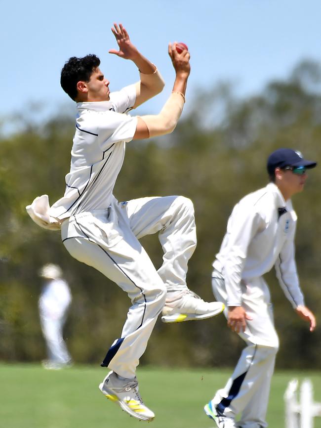 Brisbane Grammar School bowler Oliver Skerl. Picture, John Gass