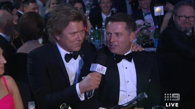 Richard Wilkins and Karl Stefanovic during the 2019 Logies. Picture: Nine