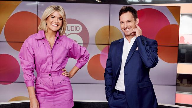 Sarah Harris co-hosts Studio 10 with Tristan McManus.