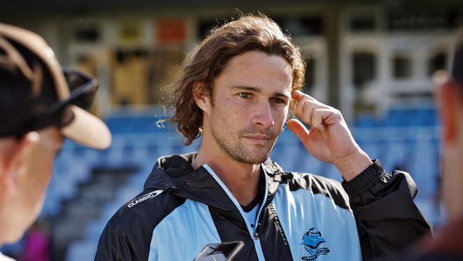 DAILY TELEGRAPH - 17/9/24Cronulla Sharks media afternoon before they play North QLD in the semi final of the NRL this weekend.  Nicho Hynes pictured. Picture: Sam Ruttyn