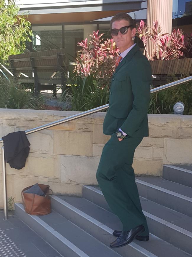 Phillip Thomas shown leaving Newcastle District Court. He was shot in the buttocks at Muswellbrook in 2017. Picture: Supplied