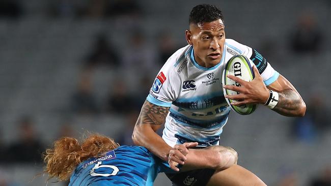 Waratahs fullback Israel Folau has now scored the most tries in Super Rugby history. Picture: Getty Images