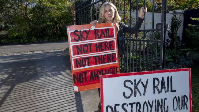 Marnie Rowe outside her property on Talbot Cres in Kooyong. Picture: Andy Brownbill