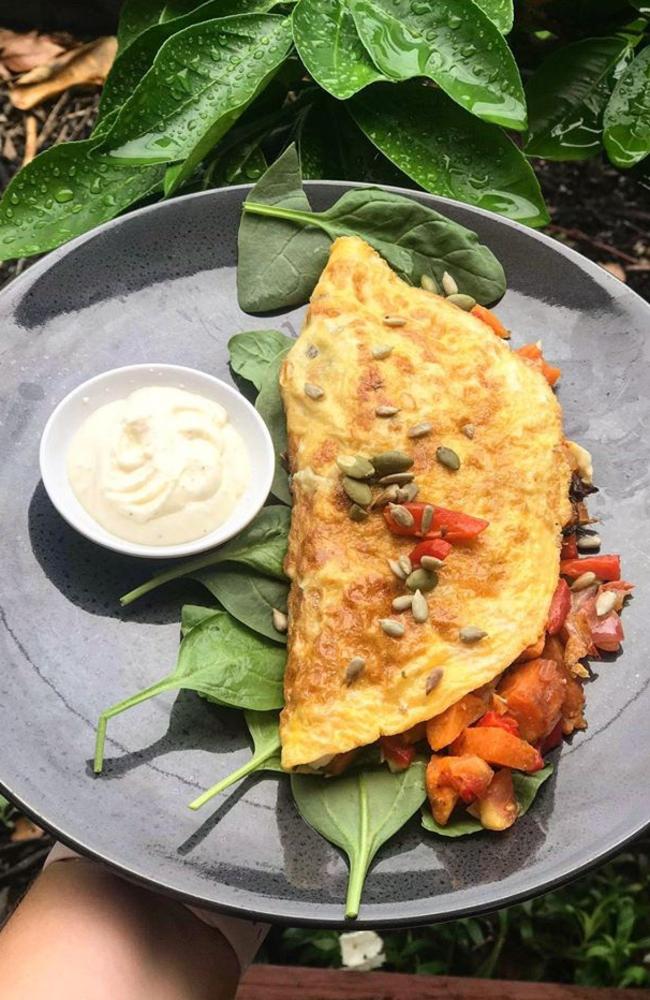 An omelette at Canungra Hub Cafe &amp; Deli