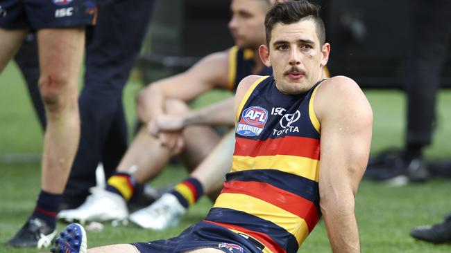 A disappointed Taylor Walker after last year’s Grand Final loss. Picture: Sarah Reed