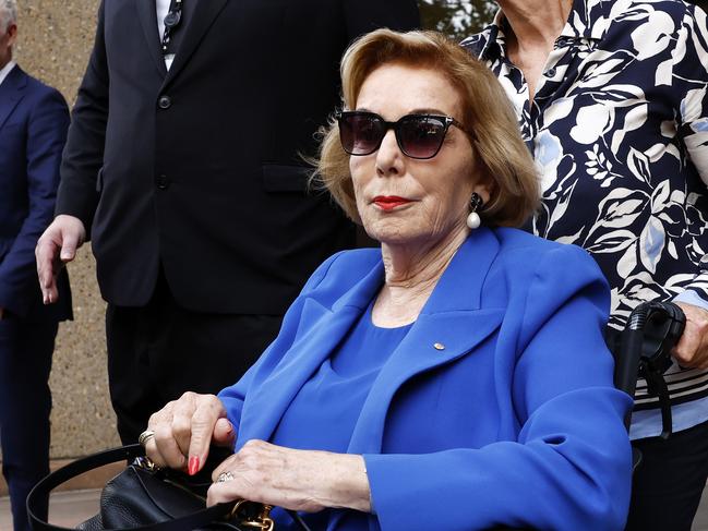 DAILY TELEGRAPH FEBRUARY 11, 2025. Ita Buttrose leaving the Supreme Court of NSW after she gave evidence in the Antoinette Lattouf case today. Picture: Jonathan Ng