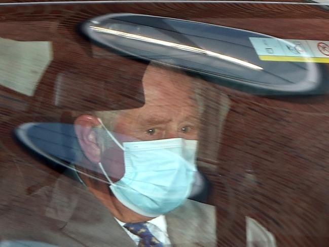 Prince Charles departs King Edward VII hospital where Prince Philip, Duke of Edinburgh is receiving treatment. Picture: Getty Images