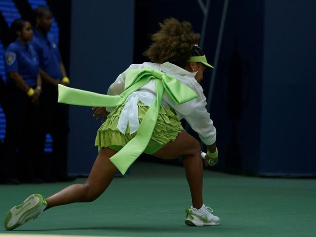 Japan's Naomi Osaka says her outfit feels like a super suit on court. Picture: TIMOTHY A. CLARY / AFP