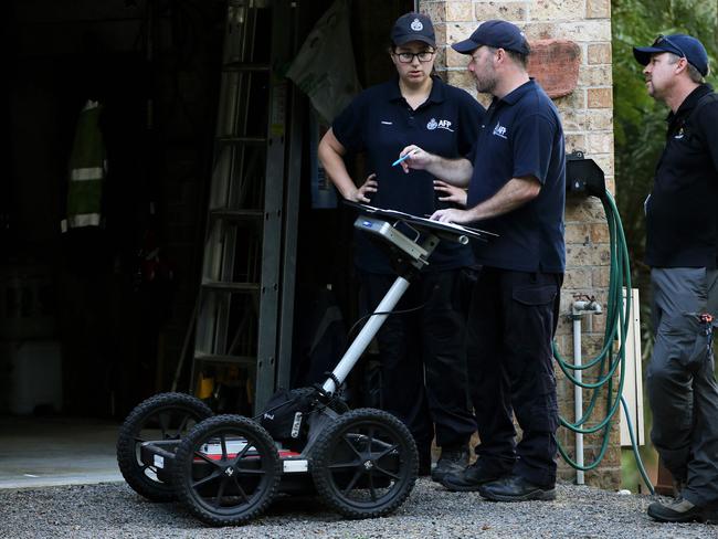 Australian Federal Police used ground penetrating radar in the garage of the house William Tyrrell was last seen. Picture: NCA NewsWire / Peter Lorimer