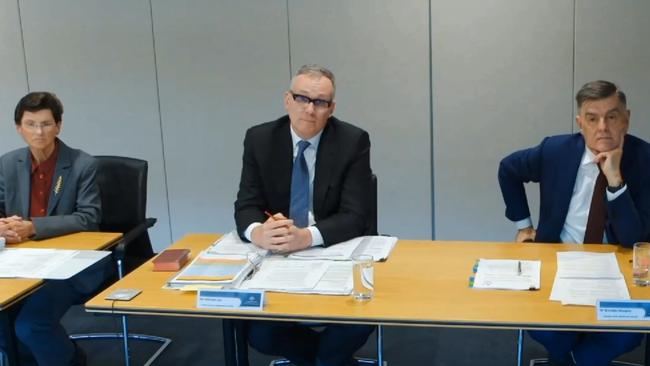 Janet Anderson, Michael Lye and Brendan Murphy appearing before the aged-care royal commission on Wednesday.