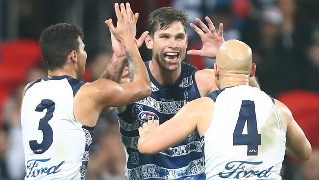 Tom Hawkins is one of the most accurate set shots in the AFL. Picture: Getty Images