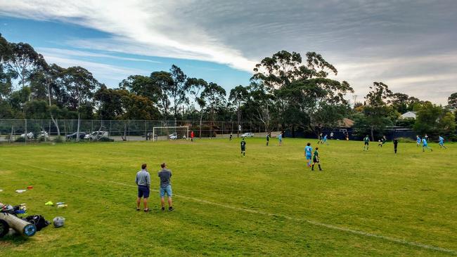 County Road Reserve at Belrose. Soccer players have to relieve themselves in nearby bushland because there are no toilets. Picture: Supplied