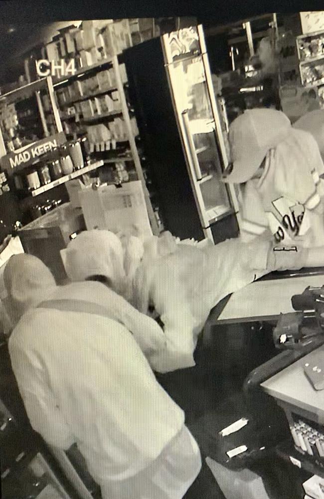 CCTV showing youths stealing cigarette papers and lighters from the Friendly Grocer during a ram raid at 3.32am on March 12, 2025.