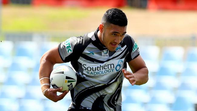 Valentine Holmes is out to show he’s No. 1 for the Sharks. Picture: Gregg Porteous