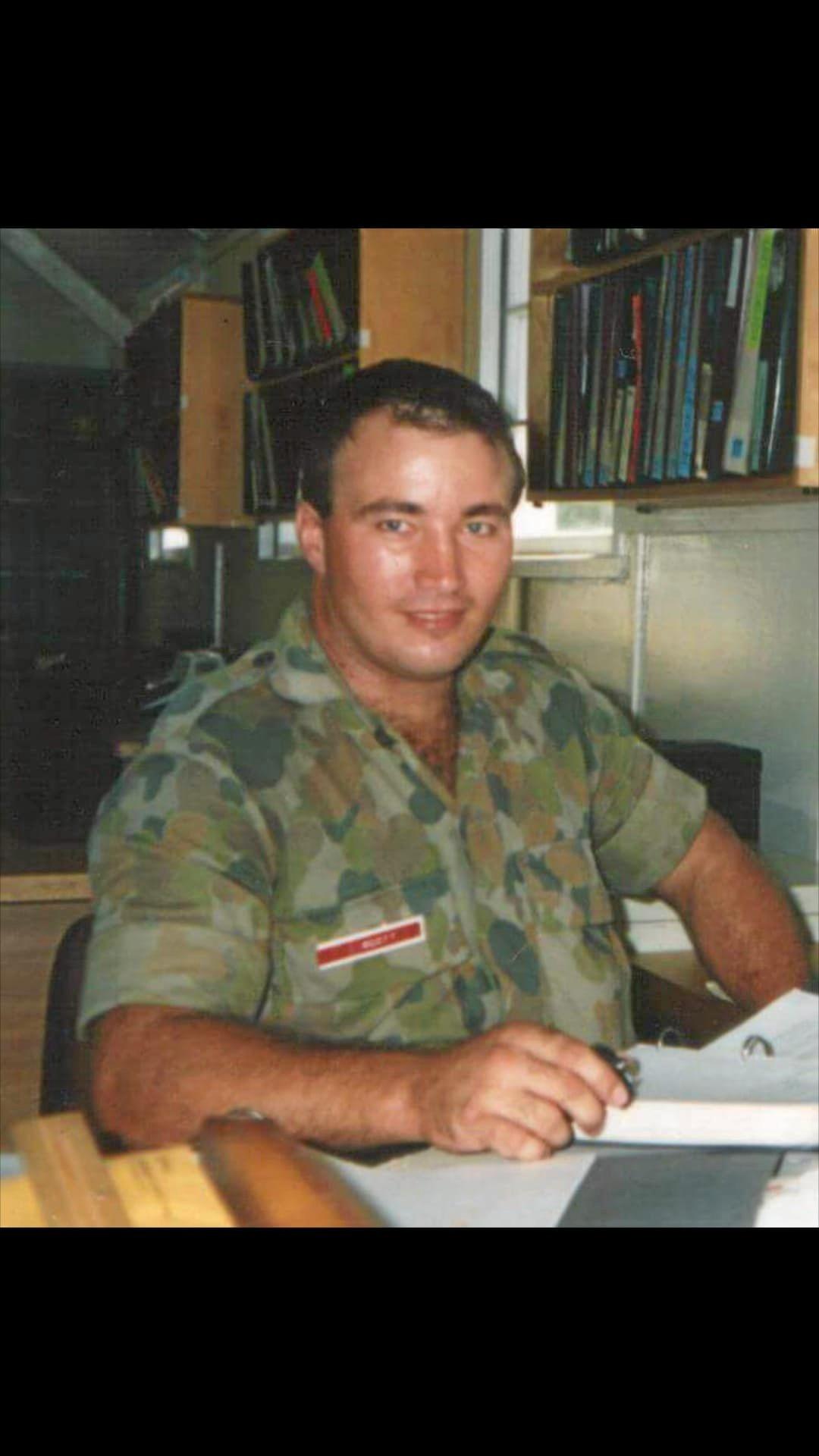 Mick Scott. 49th Battalion Royal Qld Regiment. 1987 to 1994 Pic taken 1991. Picture: Mick Scott