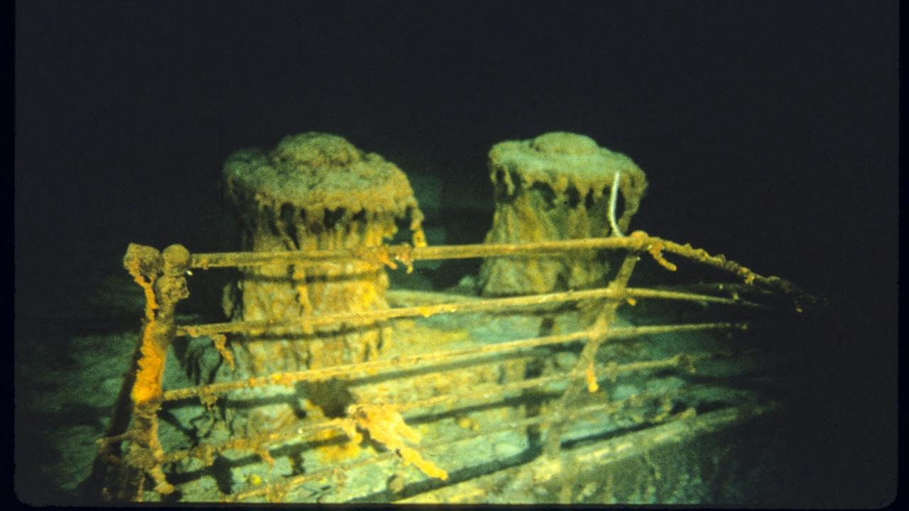 The sub was set to take five passengers down to explore the Titanic wreckage. Picture: Woods Hole Oceanographic Institution / AFP