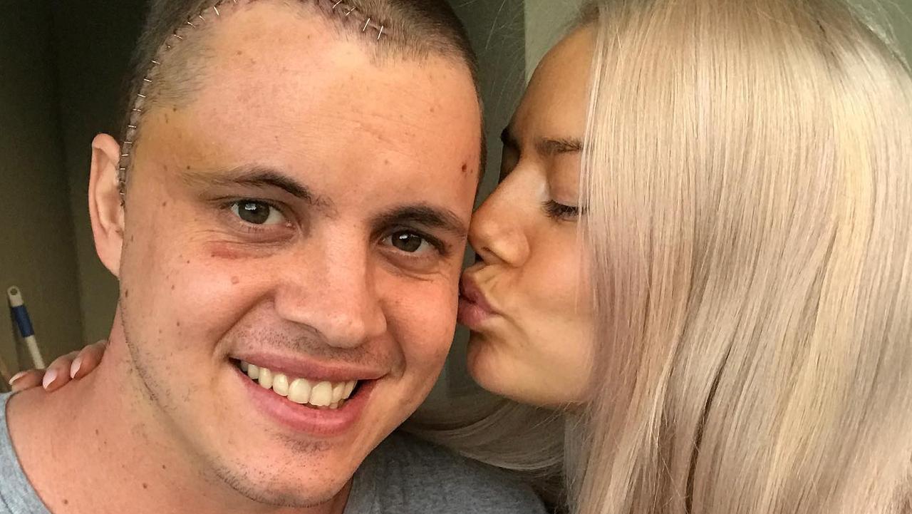 Actor Johnny Ruffo is grateful for the support his girlfriend Tahnee Sims has provided throughout his brain cancer journey. Picture: Instagram