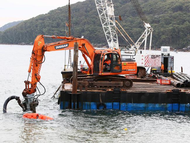 Previous dredging works at Ettalong channel. Picture: Peter Clark