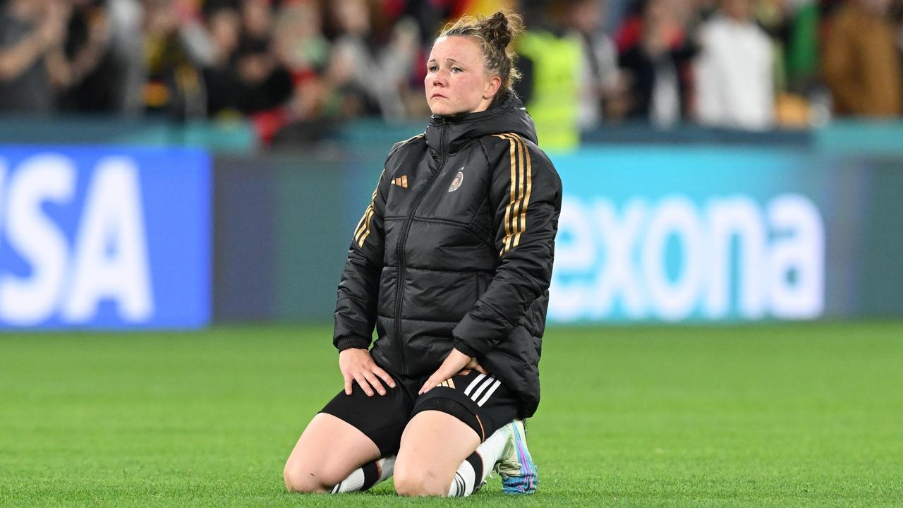 Marina Hegering of Germany after the full-time whistle.