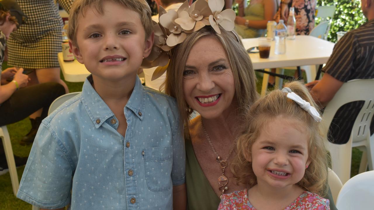 Joanne Dodt with Milton (left) and Vienna (right) at Gympie's last race day for 2021. Photo: Elizabeth Neil