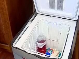 A man has thrown out his fridge and using an esky