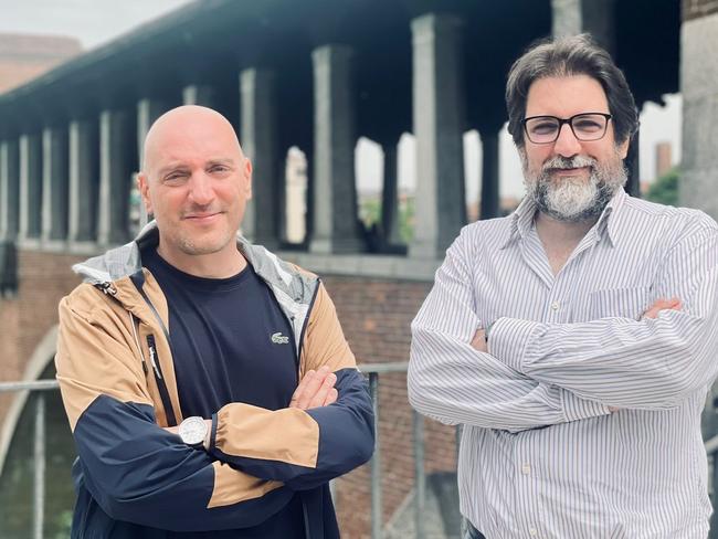The founders of the online fantasy game to elect the new pope, Pietro Pace and Mauro Vanetti. Source: Supplied