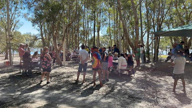 Residents of Couran Cove at a community meeting on Sunday. Picture: supplied