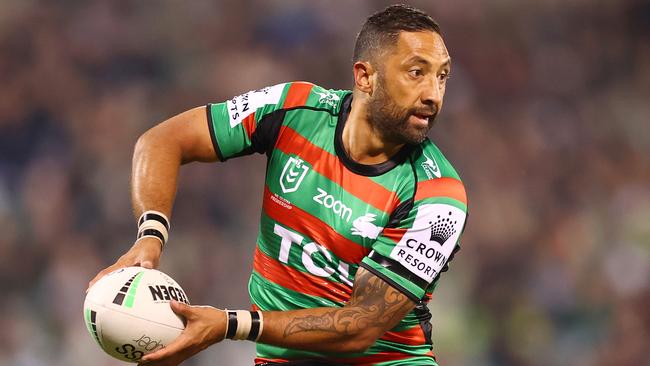 CANBERRA, AUSTRALIA - APRIL 29: Benji Marshall of the Rabbitohs in action during the round eight NRL match between the Canberra Raiders and the South Sydney Rabbitohs at GIO Stadium, on April 29, 2021, in Canberra, Australia. (Photo by Mark Nolan/Getty Images)