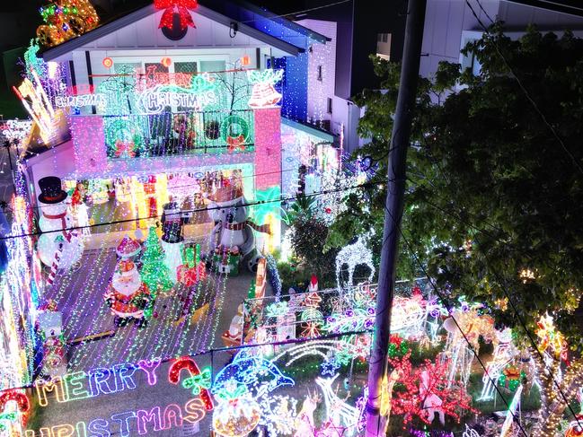 QLD man told to take down part of Christmas light display. Picture: Facebook