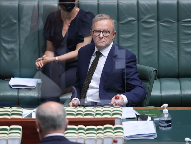 CANBERRA, AUSTRALIA NewsWire Photos FEBRUARY 17, 2022:Prime Minister Scott Morrison and Anthony Albanese during Question Time in the House of Representatives in Parliament House Canberra.Picture: NCA NewsWire / Gary Ramage