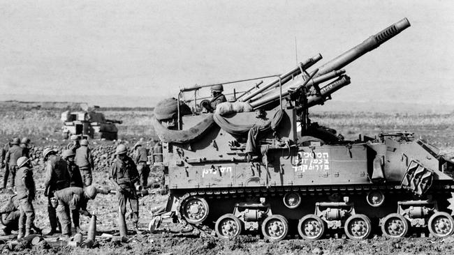 Israeli troops take position with an anti-aircraft gun on the Syrian Golan Heights during the 1973 Arab-Israeli War.