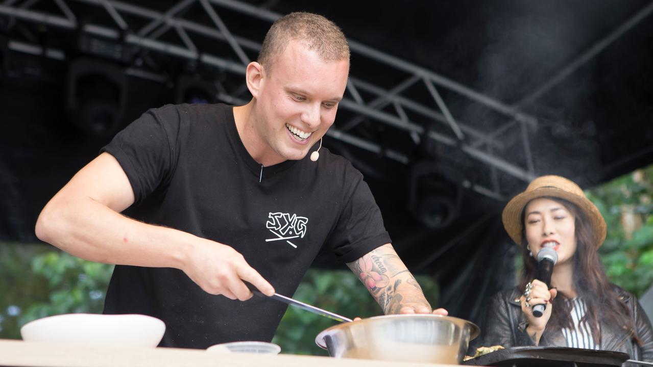 Noosa-based celebrity chef Matt Sinclair was in fine form on stage cooking up a treat.