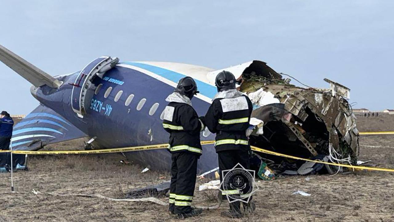 The plane broke apart. Picture: AFP