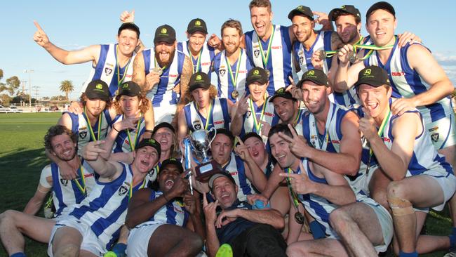 Ouyen United won the Sunraysia flag in 2018 under Andy Jardine. Picture Glenn Milne