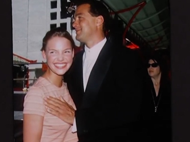 Actress Katherine Heigl with action star Steven Seagal. Heigl was just 16 in this photo. Picture: Supplied