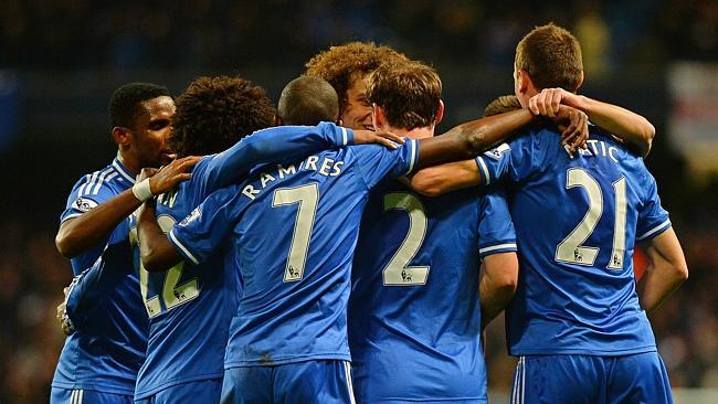 Chelsea celebrates a famous win. 