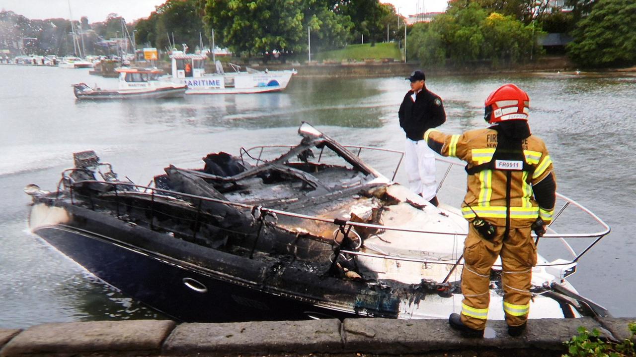 The boat was totally destroyed in the fire. Picture: Sam Ruttyn