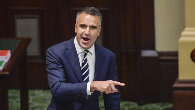 Premier Peter Malinauskas during parliamentary question time. Picture: NewsWire / Roy VanDerVegt