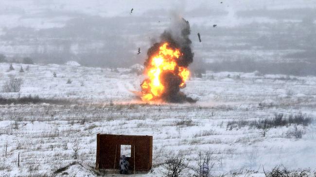 A Ukrainian Military Forces serviceman shots a Next generation Light Anti-tank Weapon. Picture: AFP.