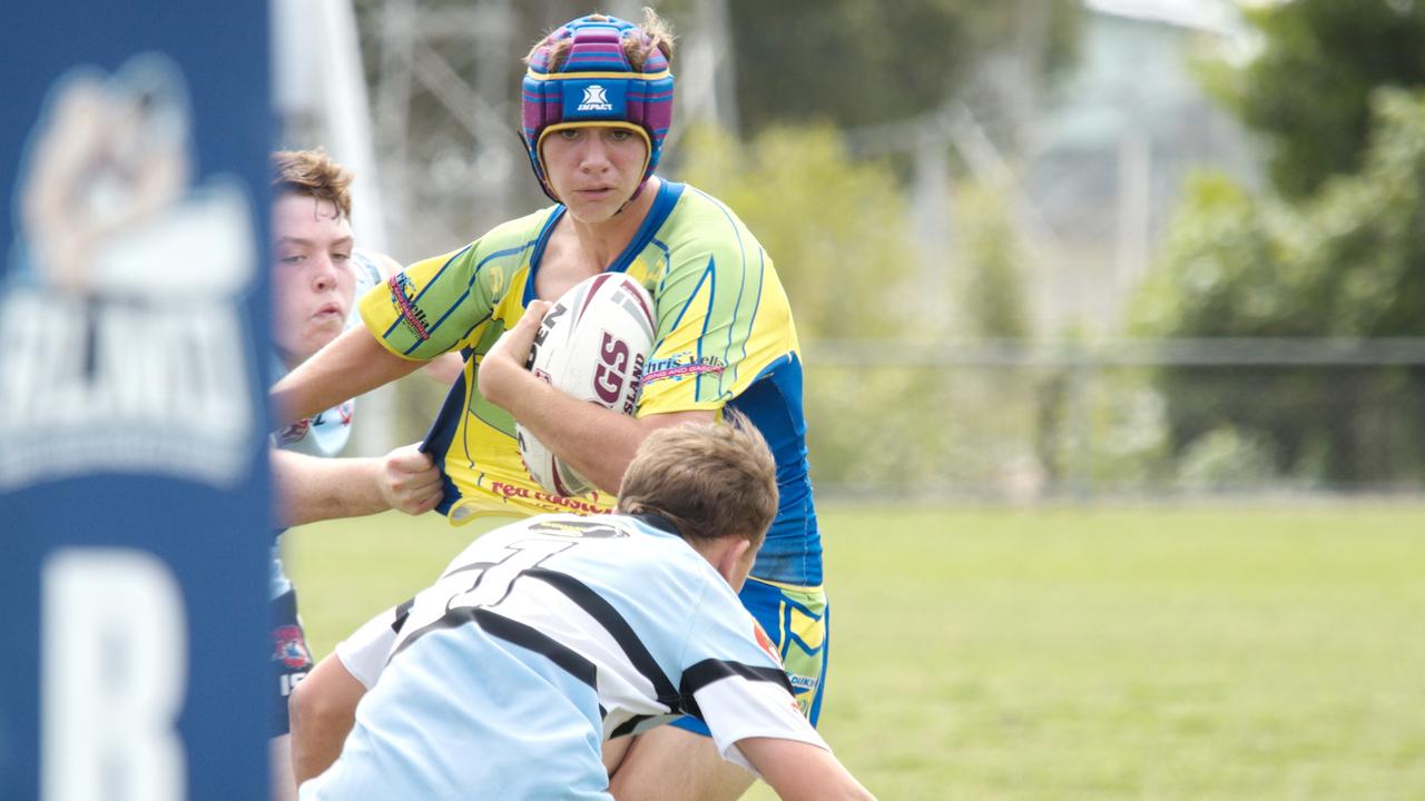Caleb Owens in the Wanderers and Moranbah clash in the RLMD U15s semi final, August 21, 2021. Picture: Marty Strecker