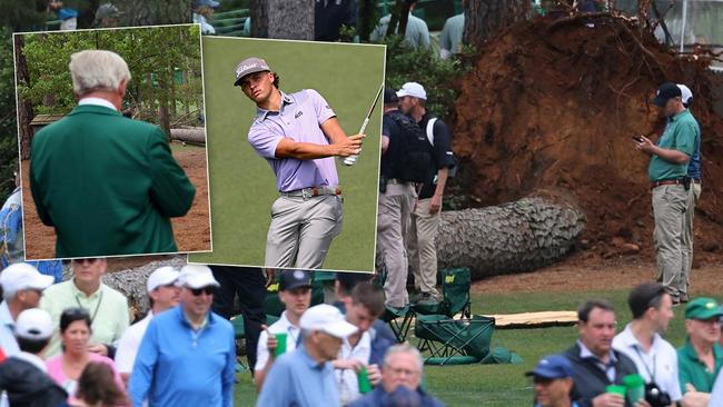 Harrison Crowe was nearby when three trees fell during wild weather at Augusta National.