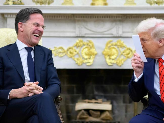 US President Donald Trump meets with NATO Secretary General Mark Rutte in the Oval Office of the White House in Washington, DC, on March 13, 2025. (Photo by Mandel NGAN / AFP)