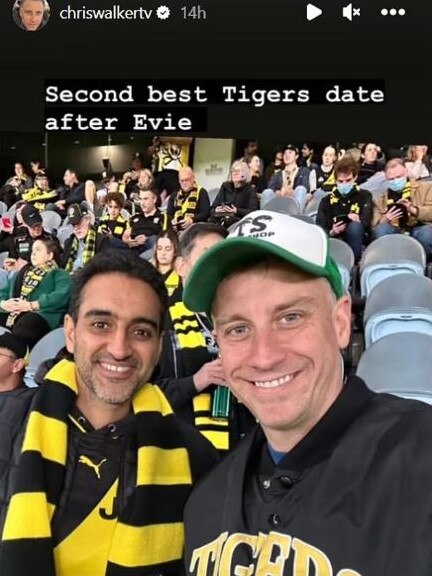 Walker and Aly shared a photo at the AFL